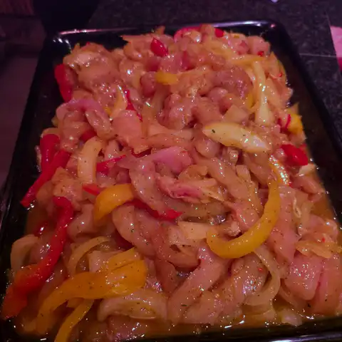 Kipreepjes met paprika, gemarineerd